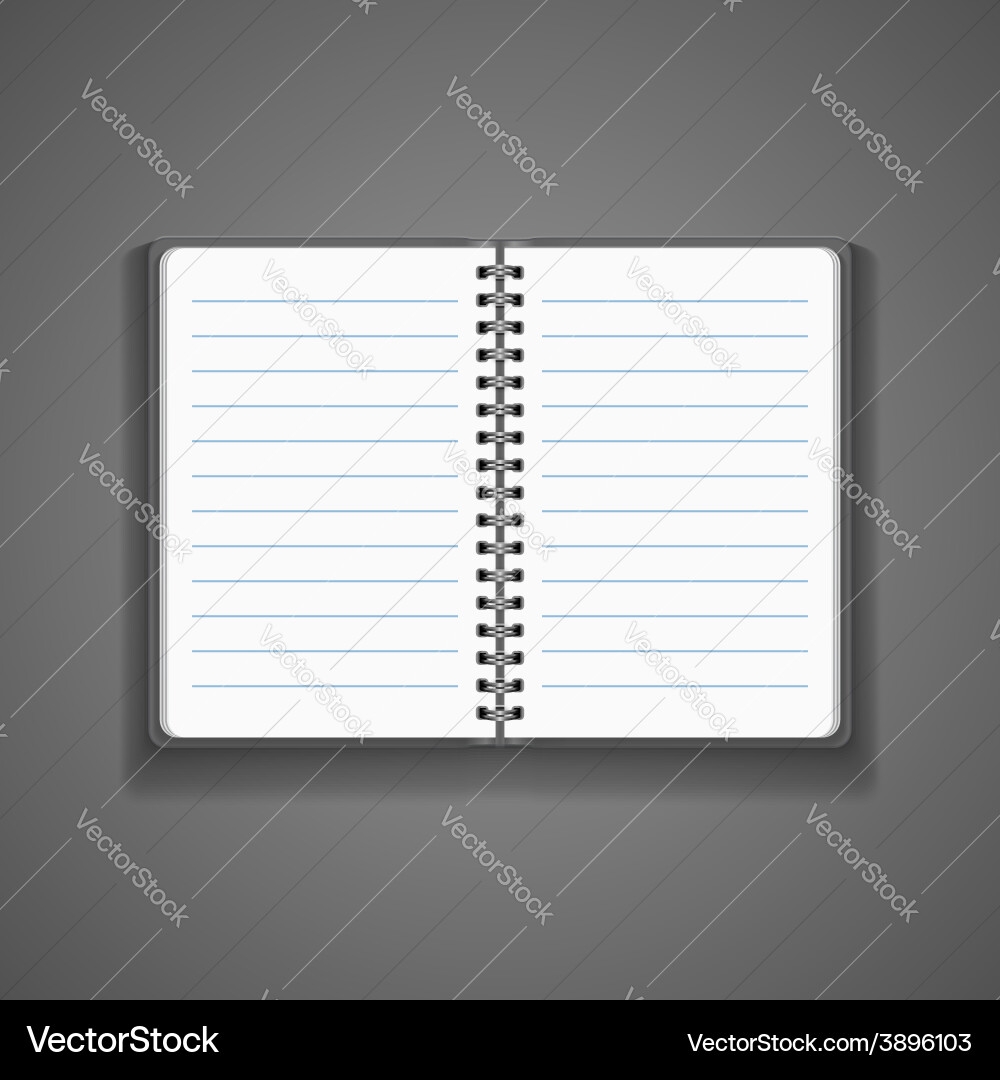 Realistic Open Spiral Notebook Vector Image