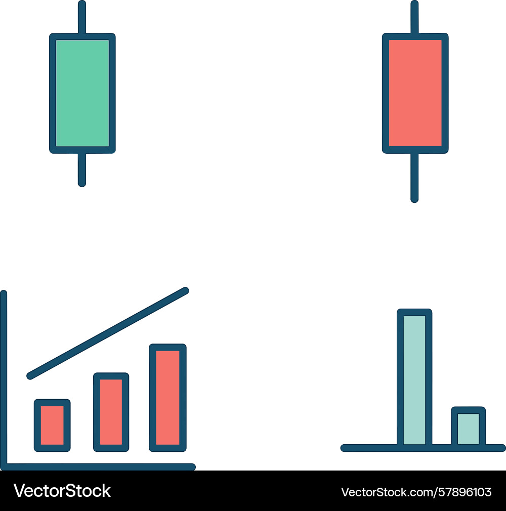 Understanding candlestick patterns and bar charts Understanding candlestick patterns and bar charts vector image