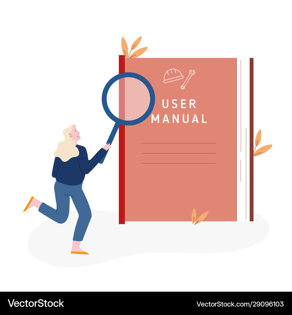 User manual guide book or technical instruction User manual guide book or technical instruction vector image