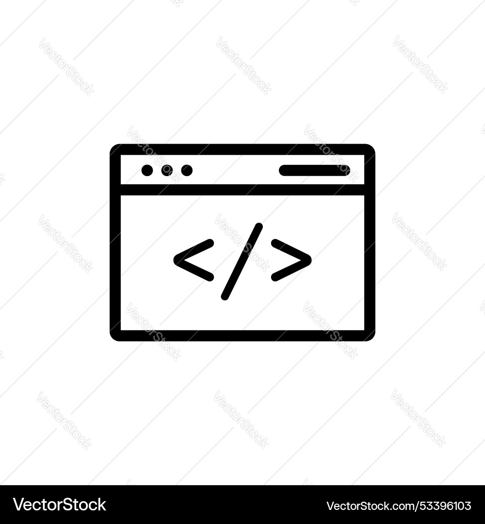 Web code line icon isolated on white background vector image