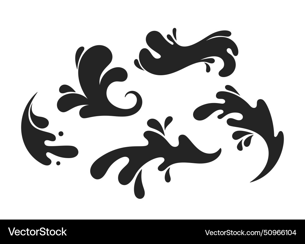Black splashes and blobs isolated on white Black splashes and blobs isolated on white Vector Image