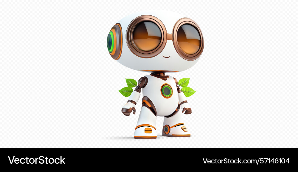 Cute robot character with friendly expression Vector Image