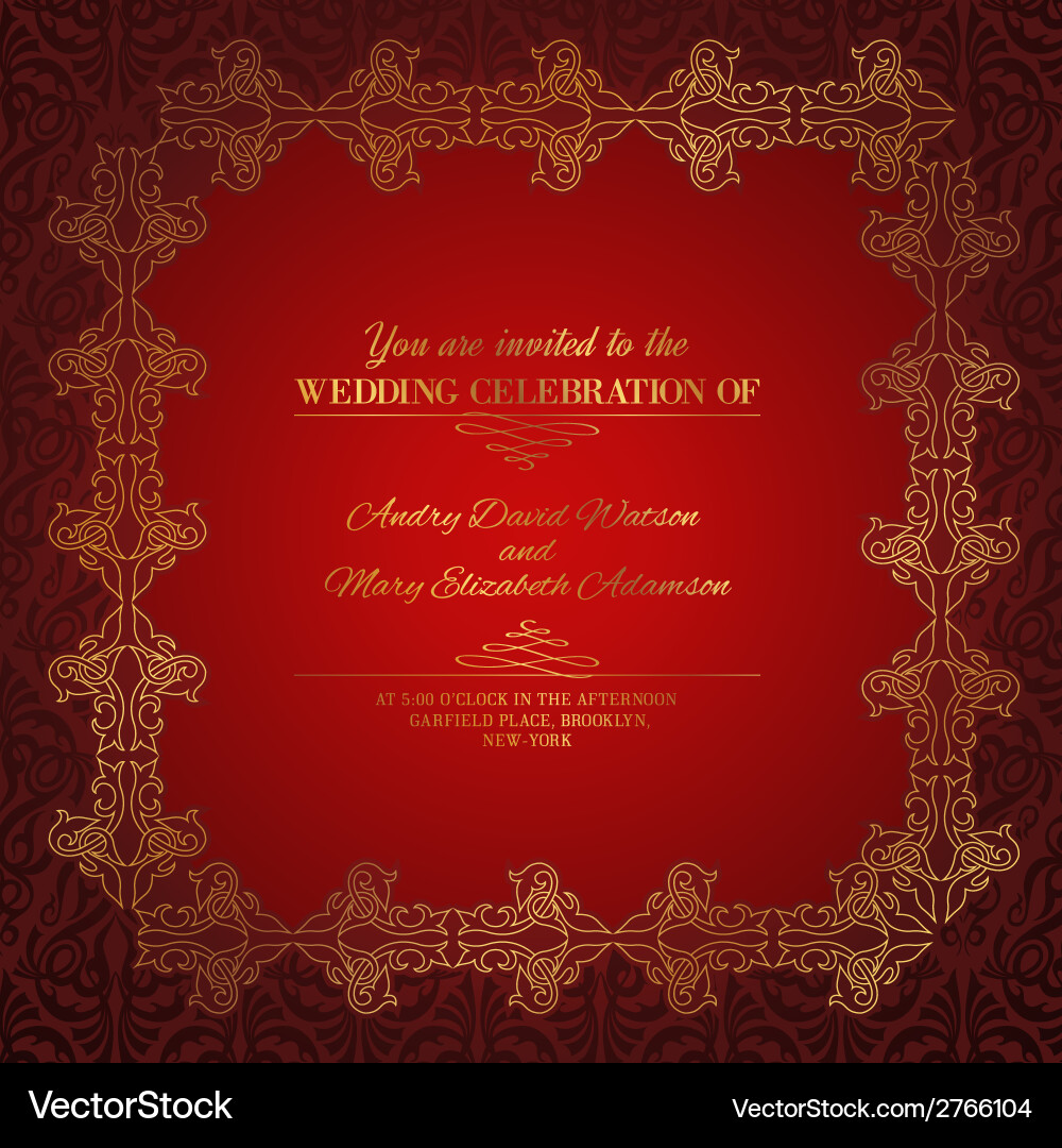 Damask square frame Vector Image