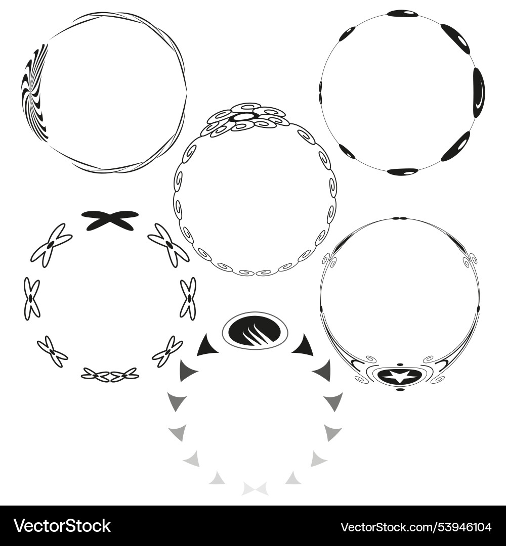 Decorative frame set circular border design Decorative frame set circular border design vector image