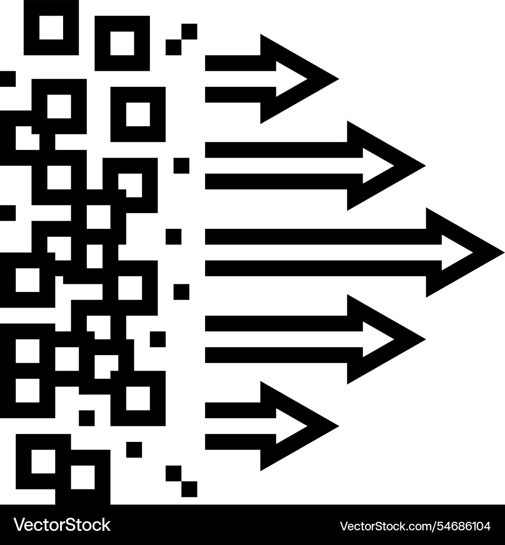 Flow arrows big data line icon Flow arrows big data line icon vector image