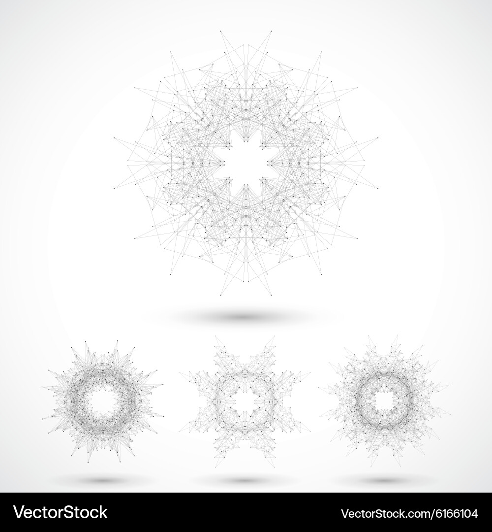 Geometric abstract form with connected lines Vector Image