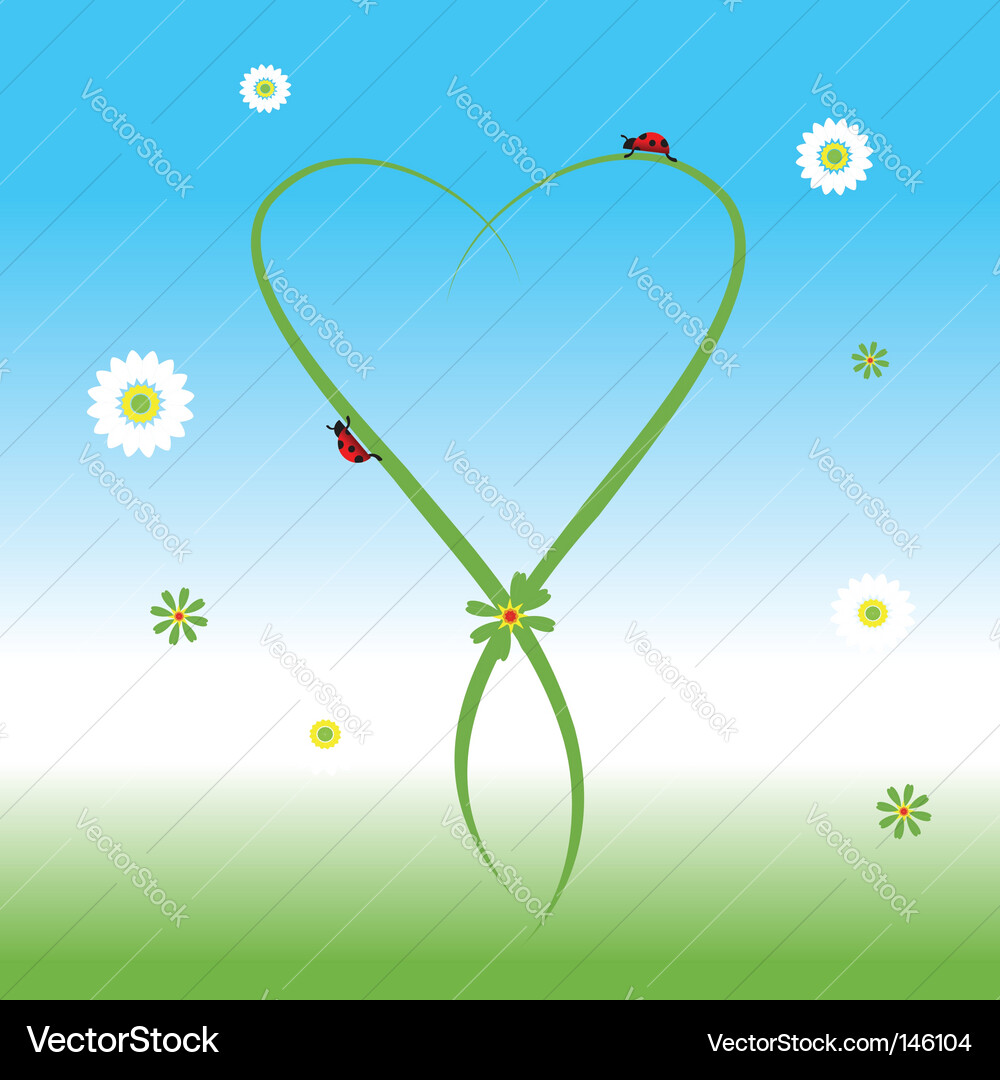 Ladybug spring background Vector Image