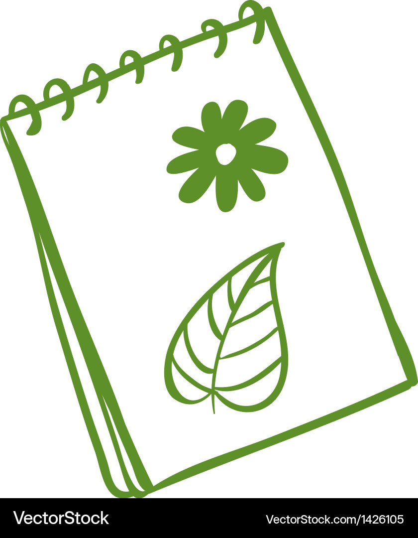 A green notepad Vector Image
