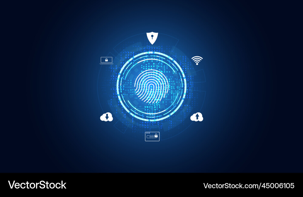 Abstract fingerprint scanning encryption to login Abstract fingerprint scanning encryption to login vector image