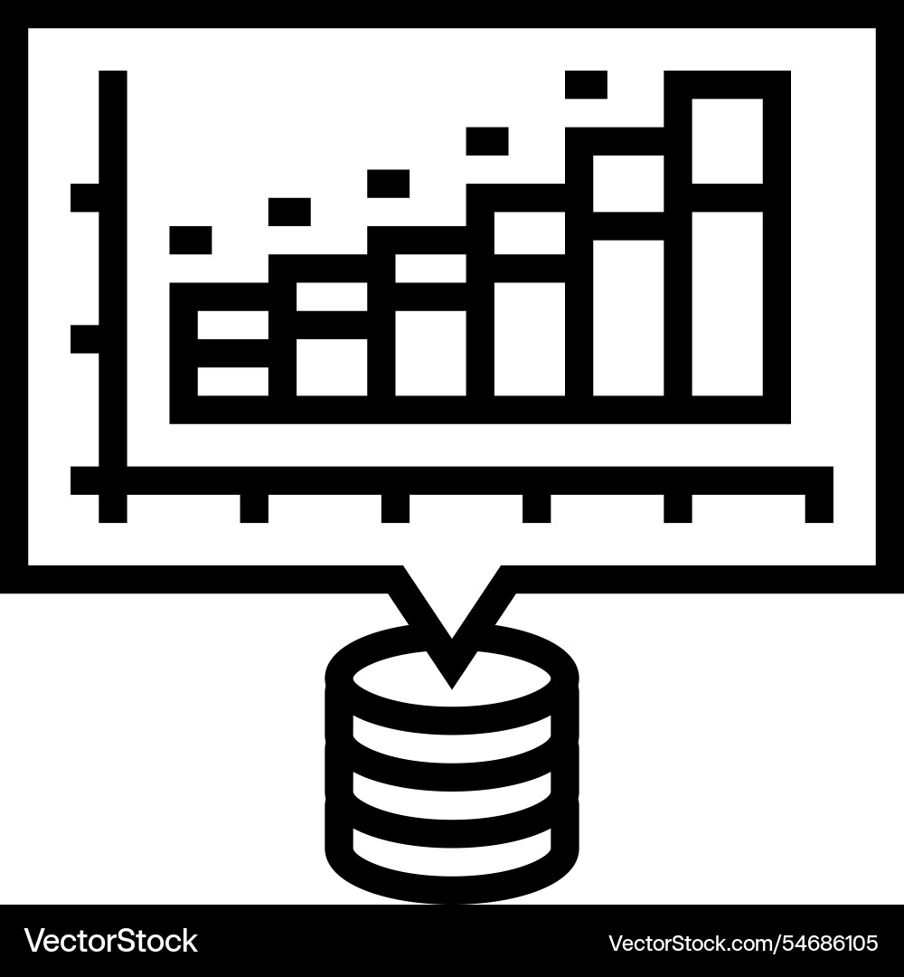 Analytics chart big data line icon Analytics chart big data line icon vector image