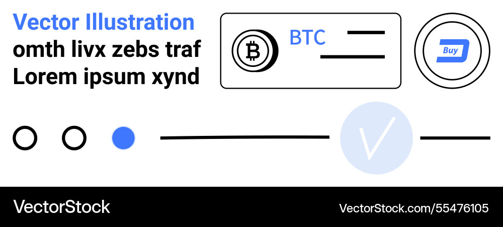 Cryptocurrency transaction interface with bitcoin Cryptocurrency transaction interface with bitcoin vector image