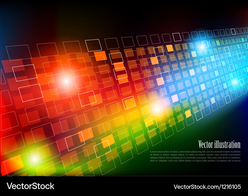 Dynamic Colorful Square Background Vector Image