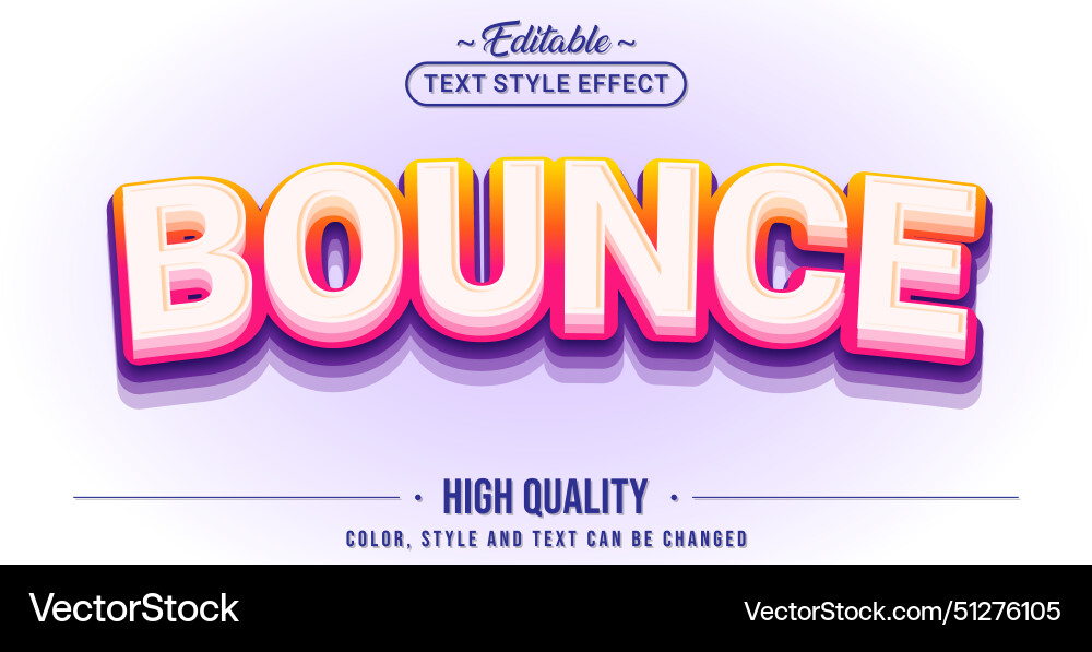 Editable text style effect - bounce vector image