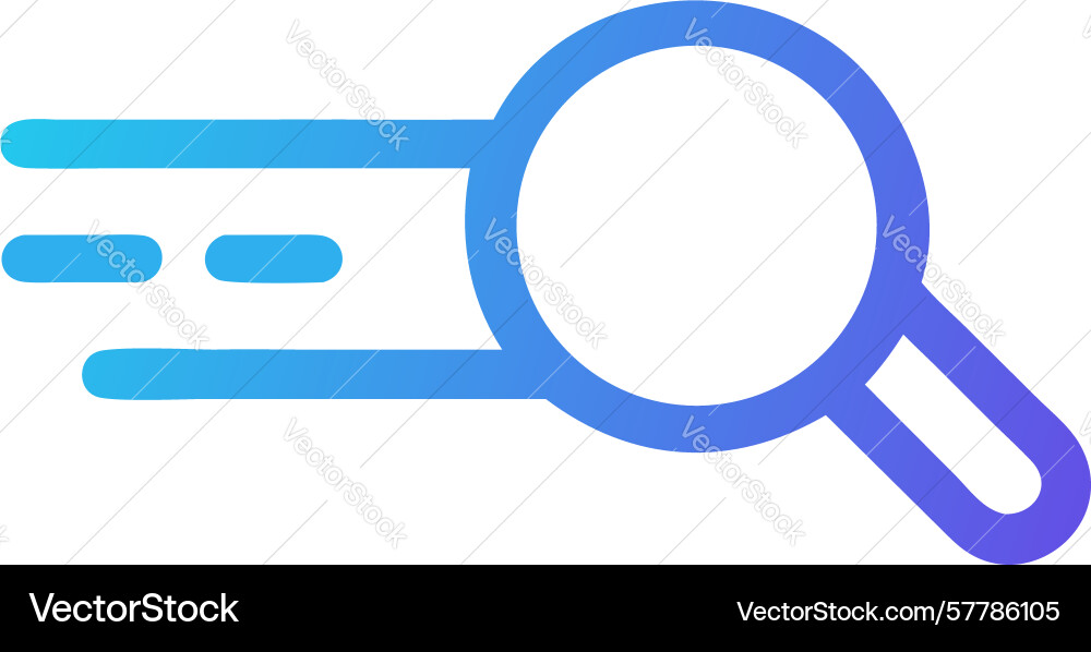 Fast search magnifying glass with speed lines vector image