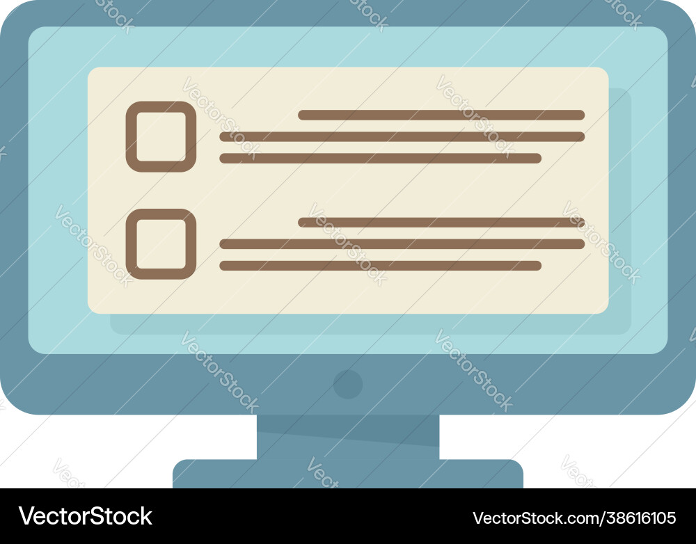 Online computer task icon flat isolated Vector Image