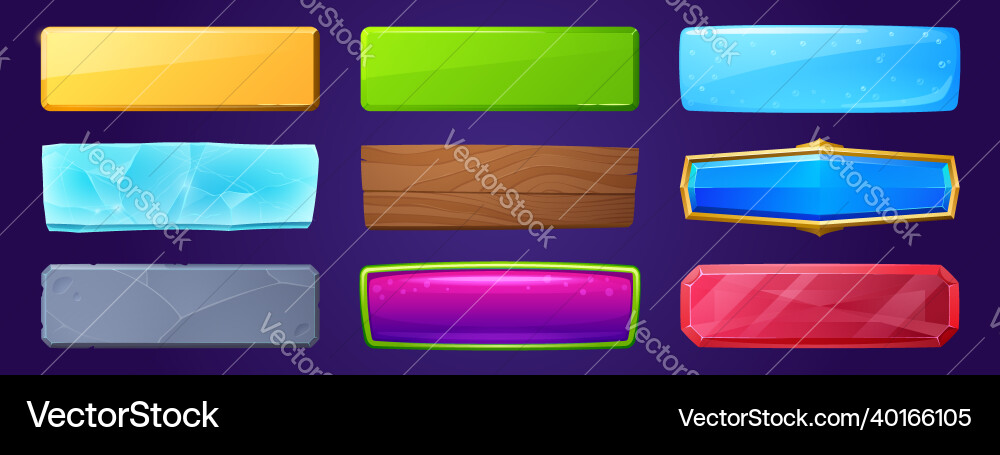Rectangle buttons with different textures Rectangle buttons with different textures vector image