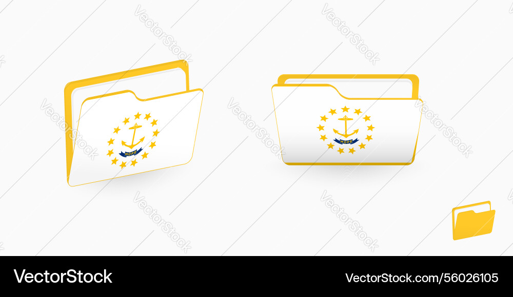 Rhode island flag on two type of folder icon Vector Image