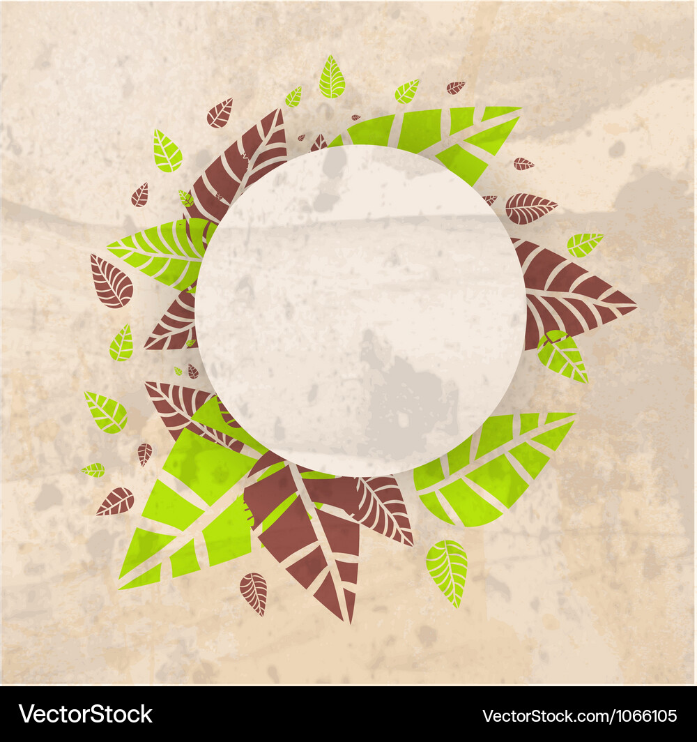 Rustic Leaf Frame Background Vector Image