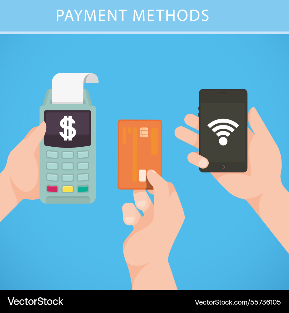 Set of technological payment methods Vector Image