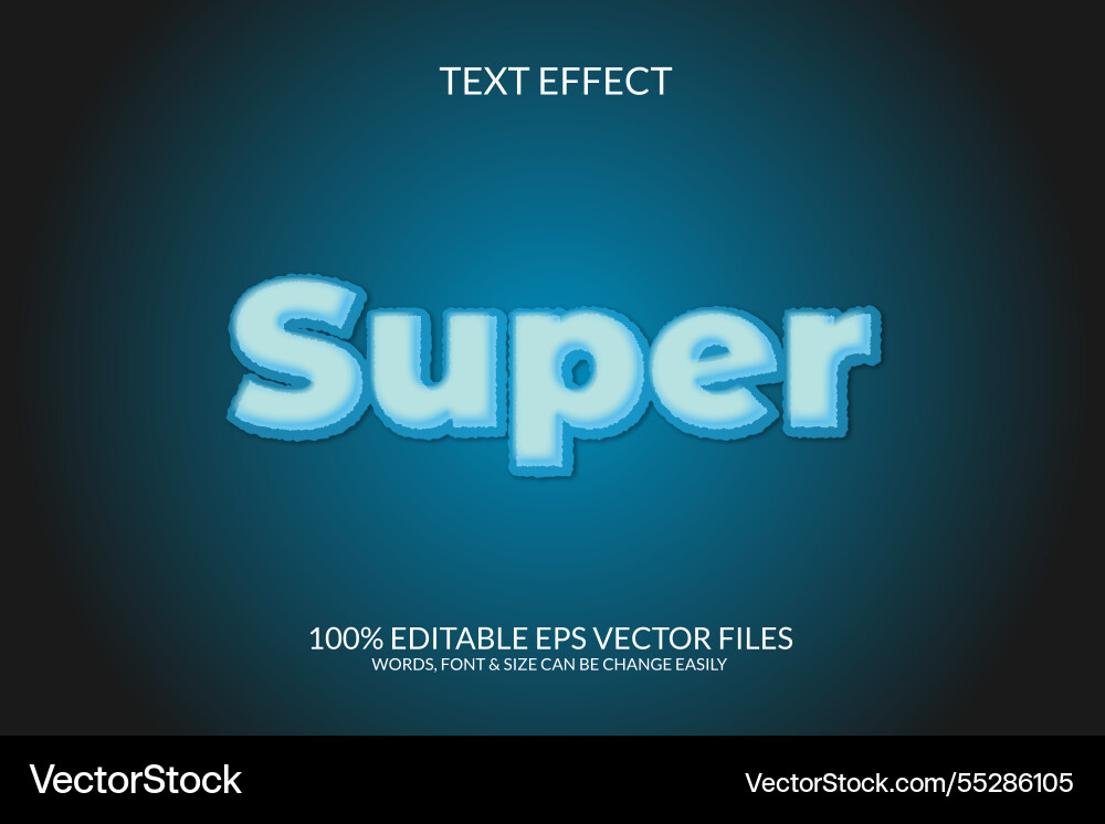 Super eps 3d text effect design Vector Image