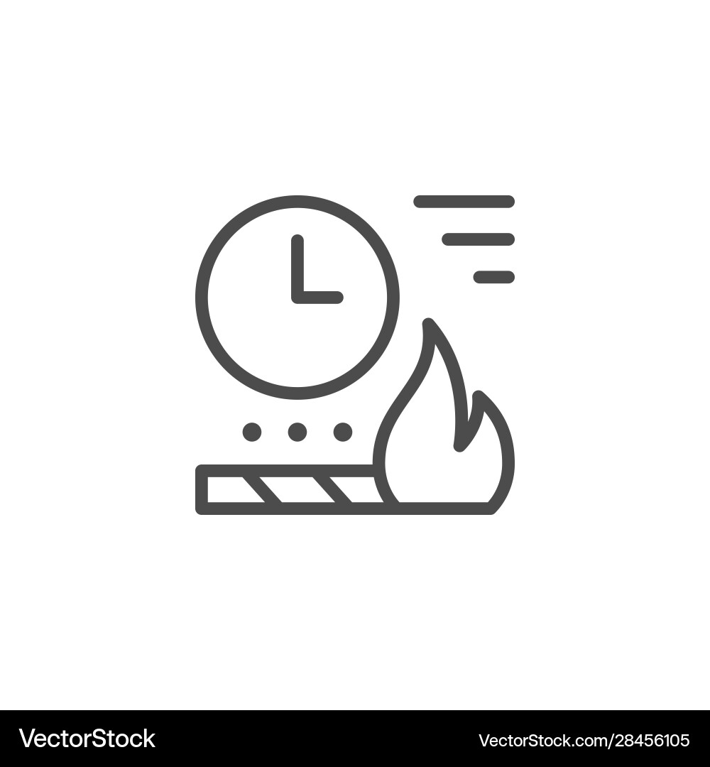 Time fireworks charge line outline icon Time fireworks charge line outline icon vector image