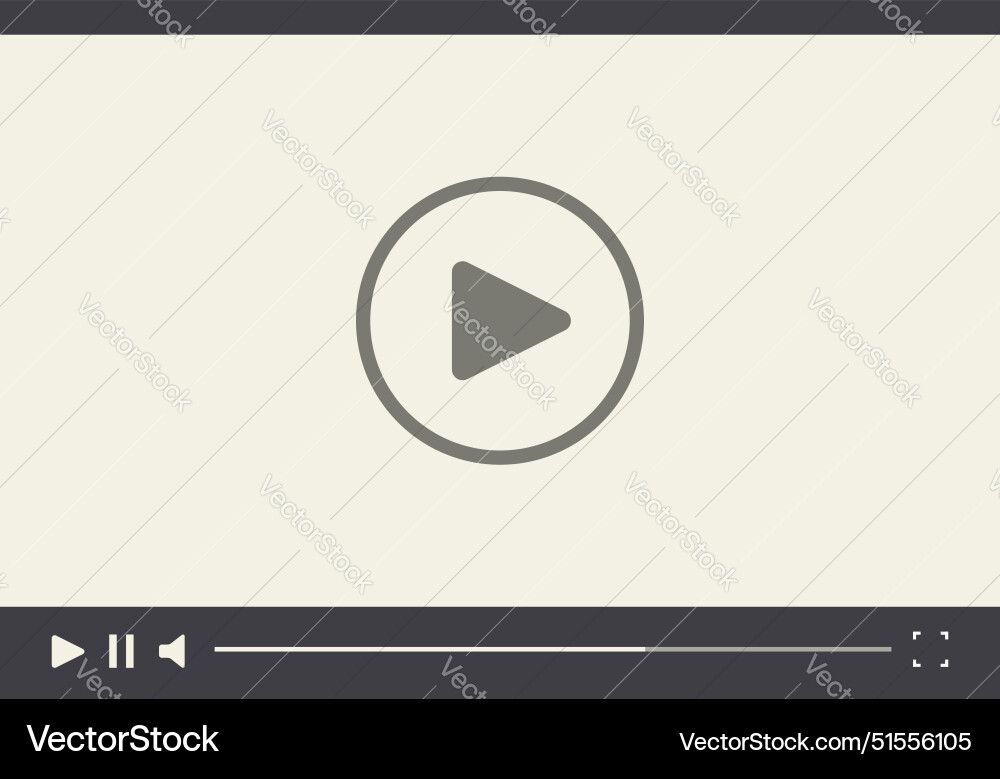 Video player showing a play button for streaming Video player showing a play button for streaming vector image