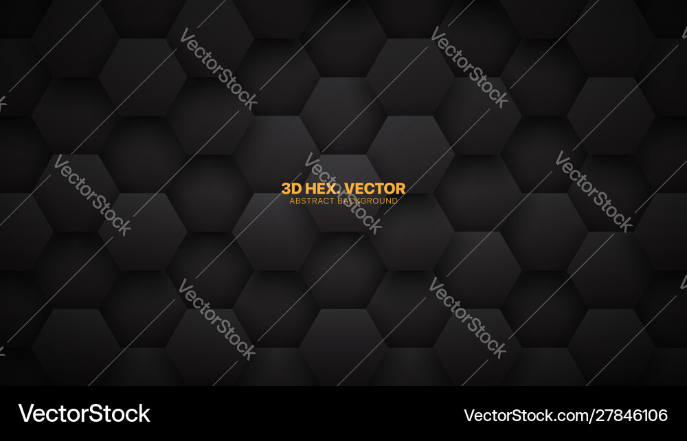 Dark Tech Hexagon Background vector image