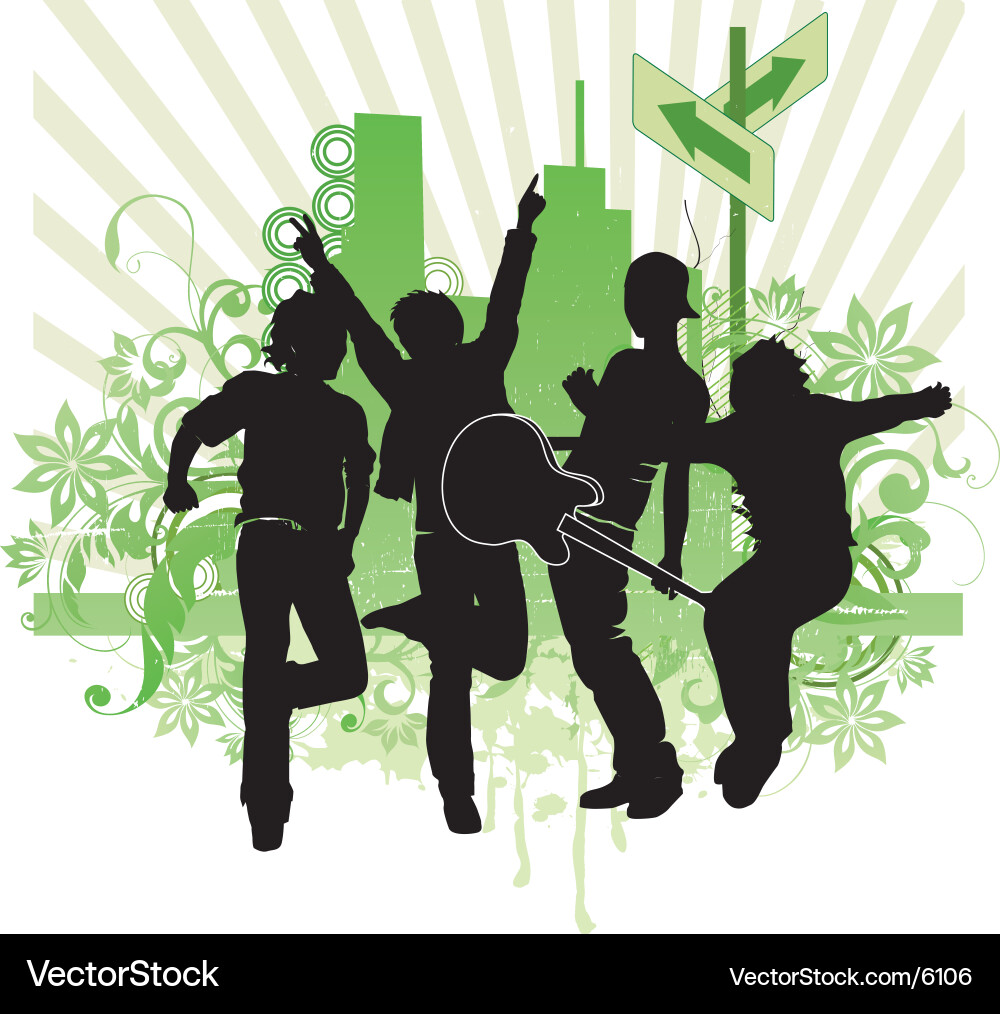 Energetic Pop Music Band vector image