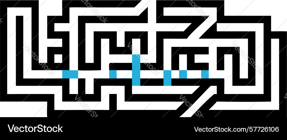 Intricate rectangular maze puzzle design Vector Image