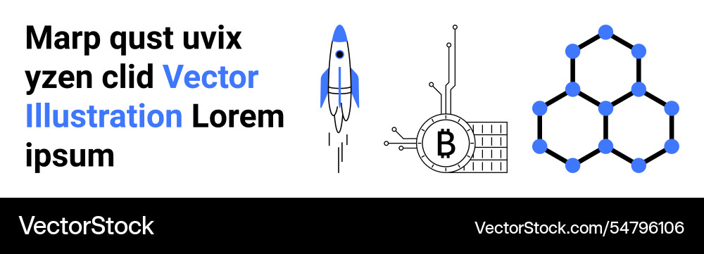 Modern rocket launch bitcoin mining Modern rocket launch bitcoin mining vector image