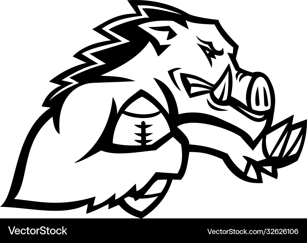Rugged Razorback Pig with Football vector image