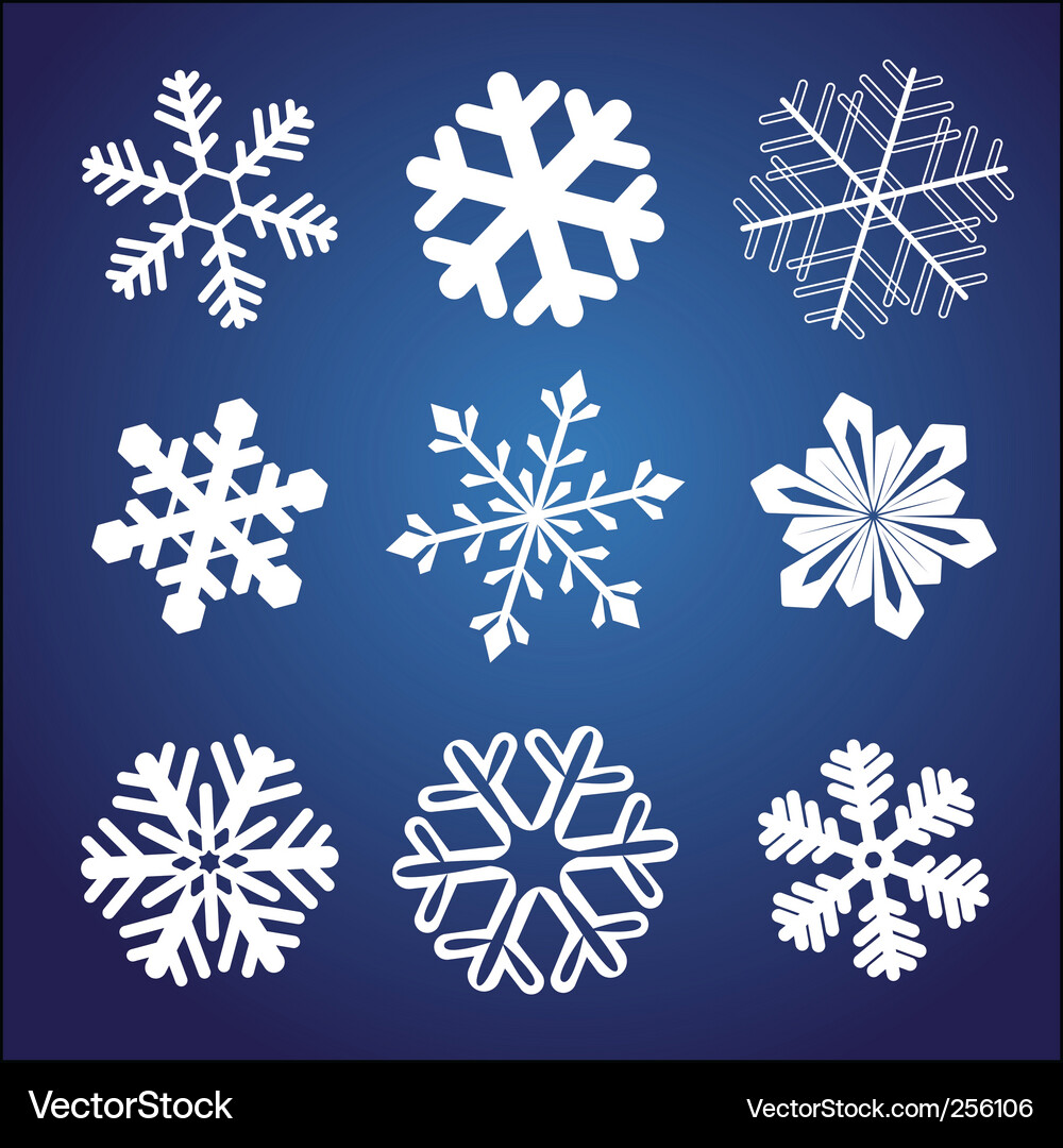 Snowflake set Vector Image