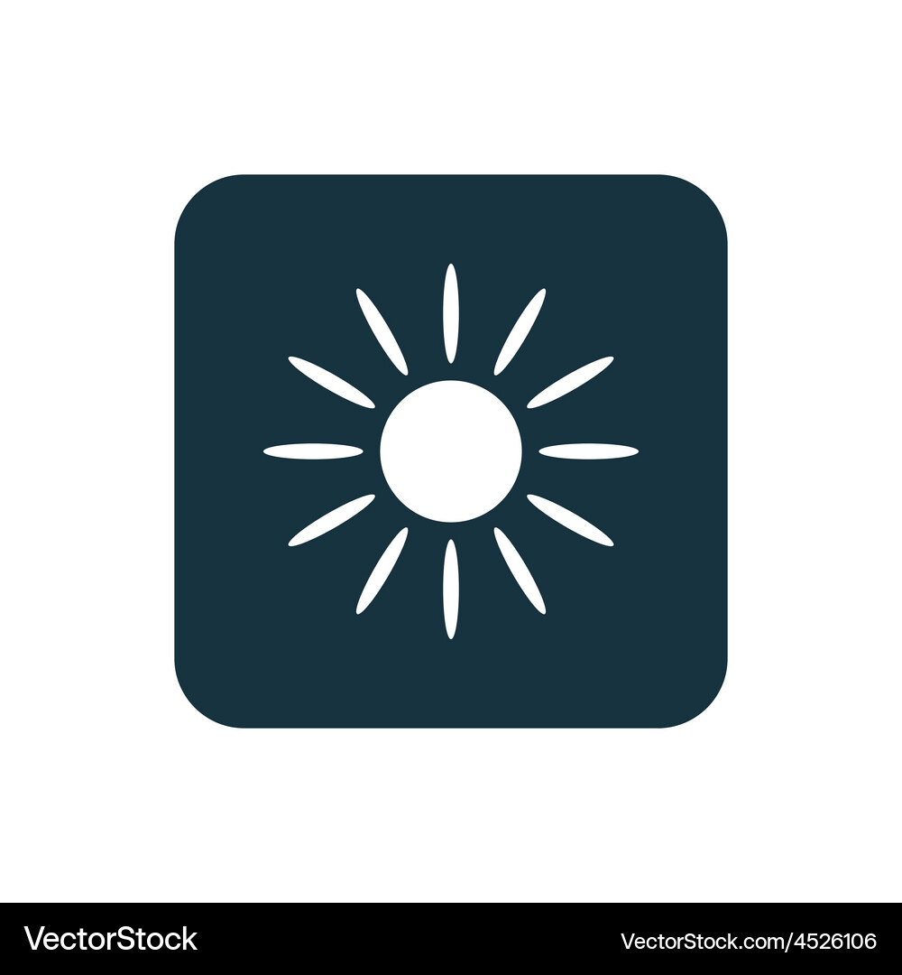 Sun icon rounded squares button Vector Image
