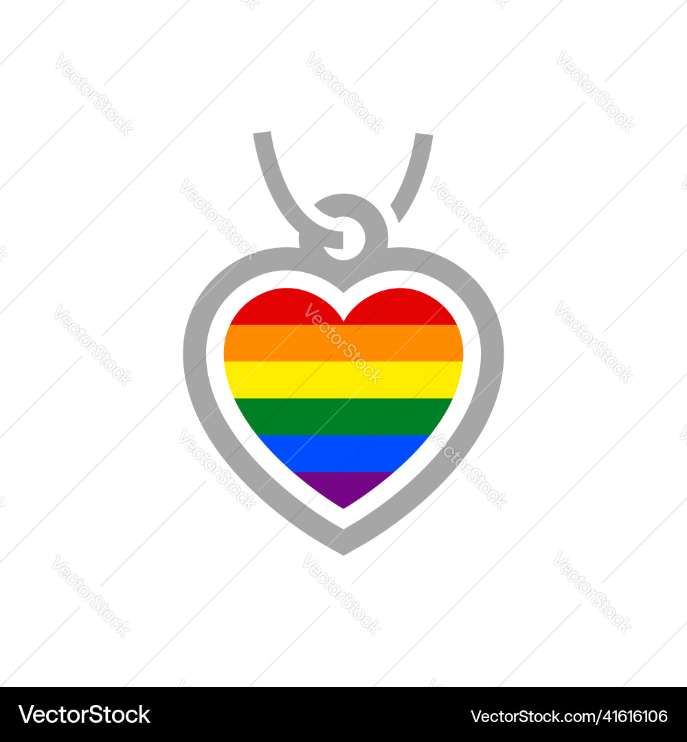 Symbol pendant with rainbow flag lgbt pride Vector Image