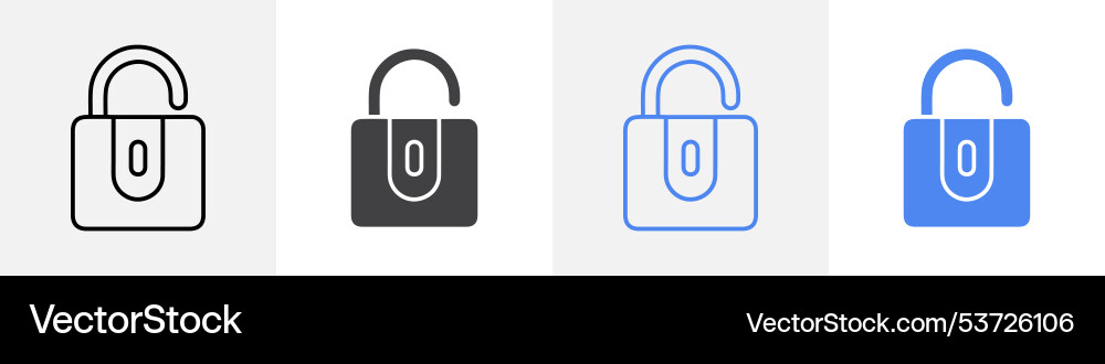 Unlock icon set use for web Vector Image