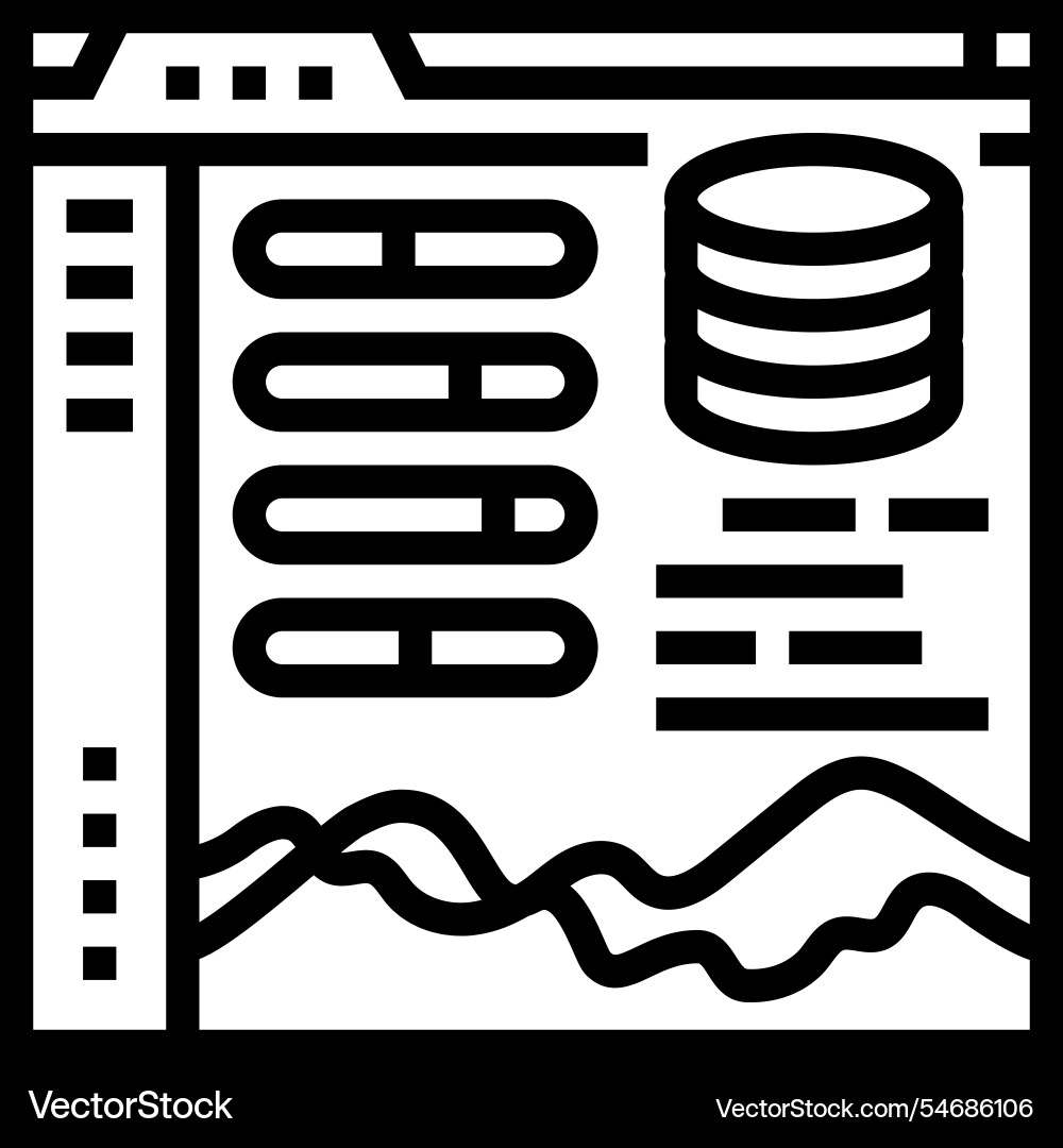 Visualization dashboard line icon Visualization dashboard line icon vector image