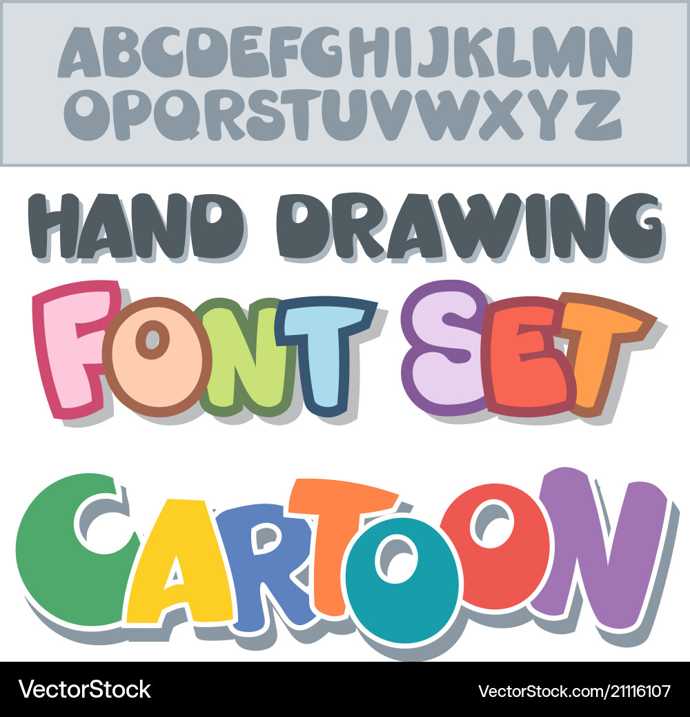 Cartoon Alphabet Font Set vector image
