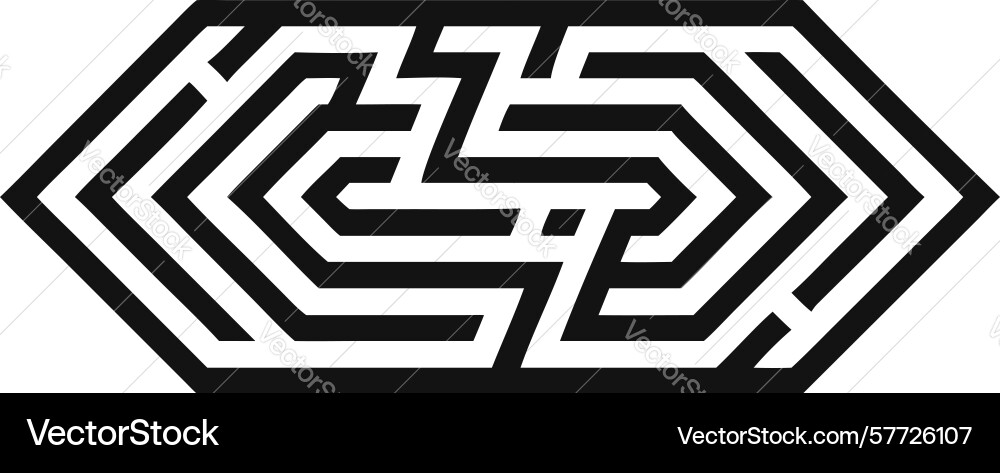 Challenging abstract hexagonal maze puzzle vector image
