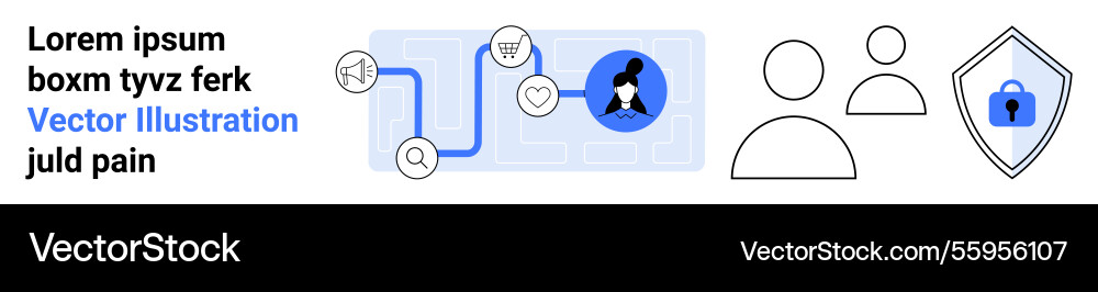 Digital connection path with user profile Digital connection path with user profile vector image