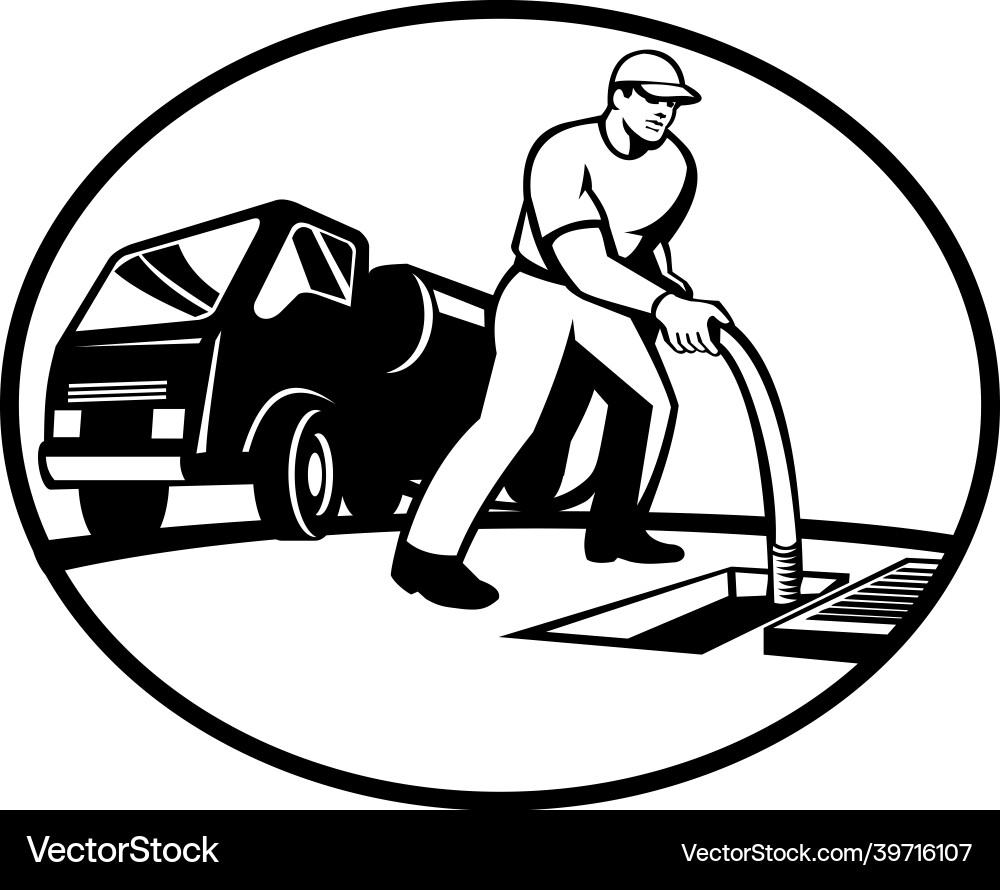 Drain Unblocking with Hydro Unit vector image