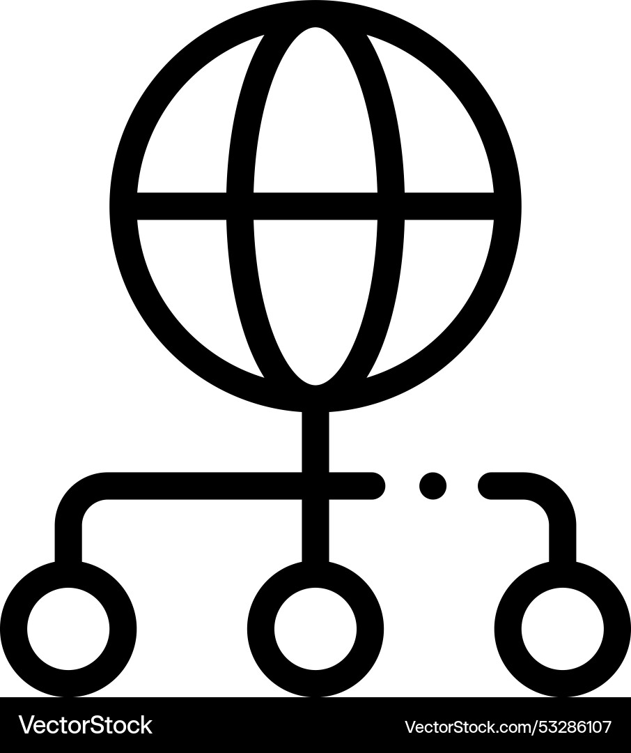 Earth grid icon thin linear style design isolated vector image