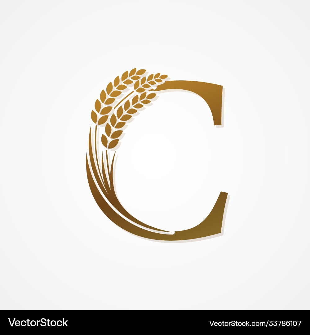 Goldbrief mit Reis für Logo-Design Goldbrief mit Reis für Logo-Design Vektorbild