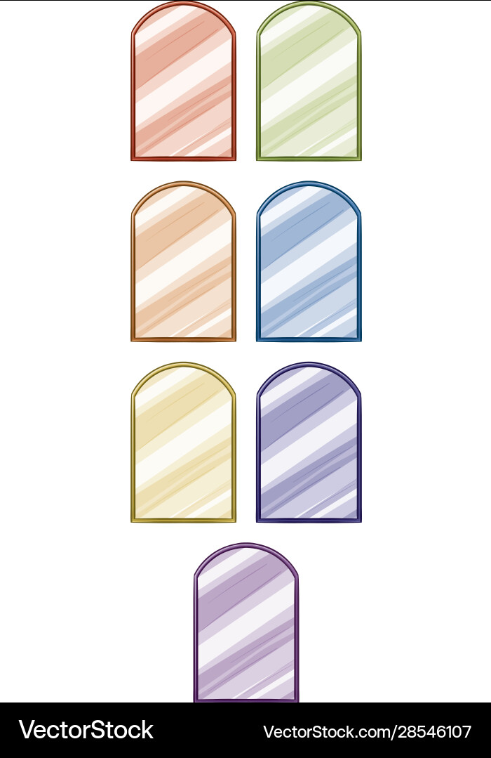 Isolated set mirrors in many color Vector Image