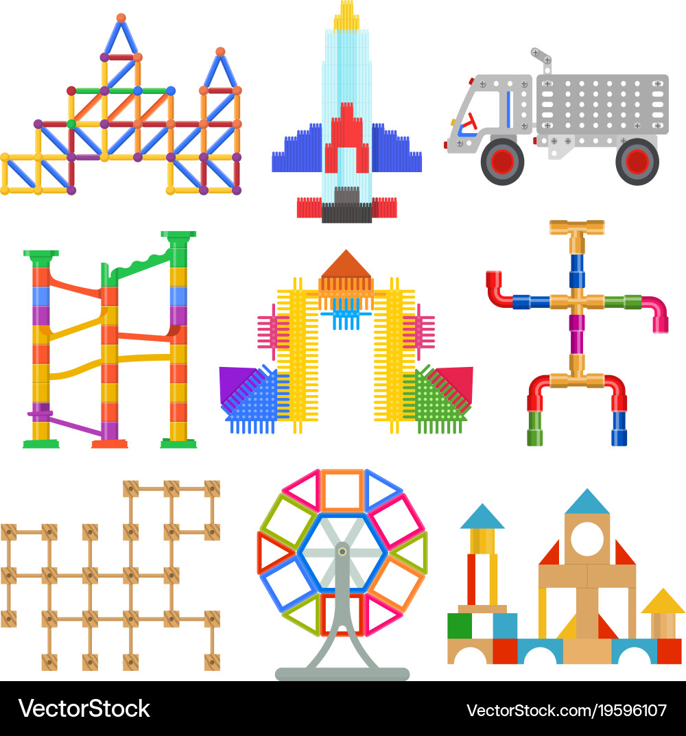 Kids Building Blocks Set Vector Image