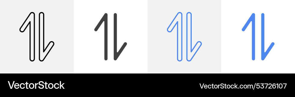 Up down arrow icon set use for web vector image