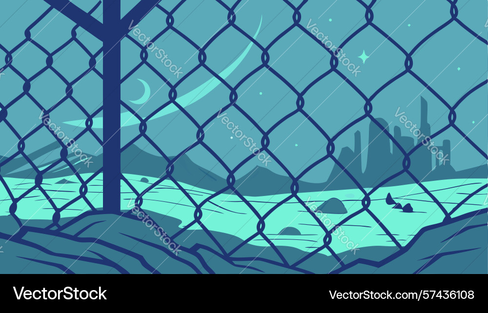 Abstract chain link fence with geometric patterns vector image