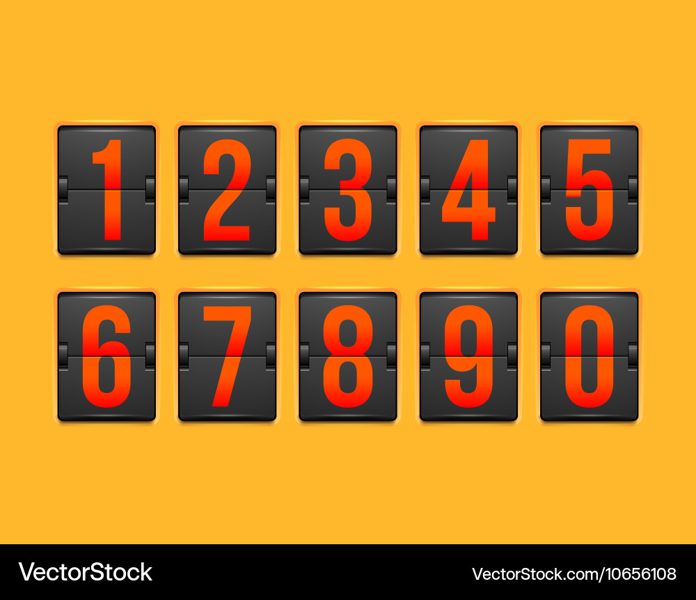 Countdown timer white color mechanical scoreboard vector image