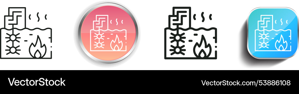 Extinguishing icon thin linear regular and button vector image