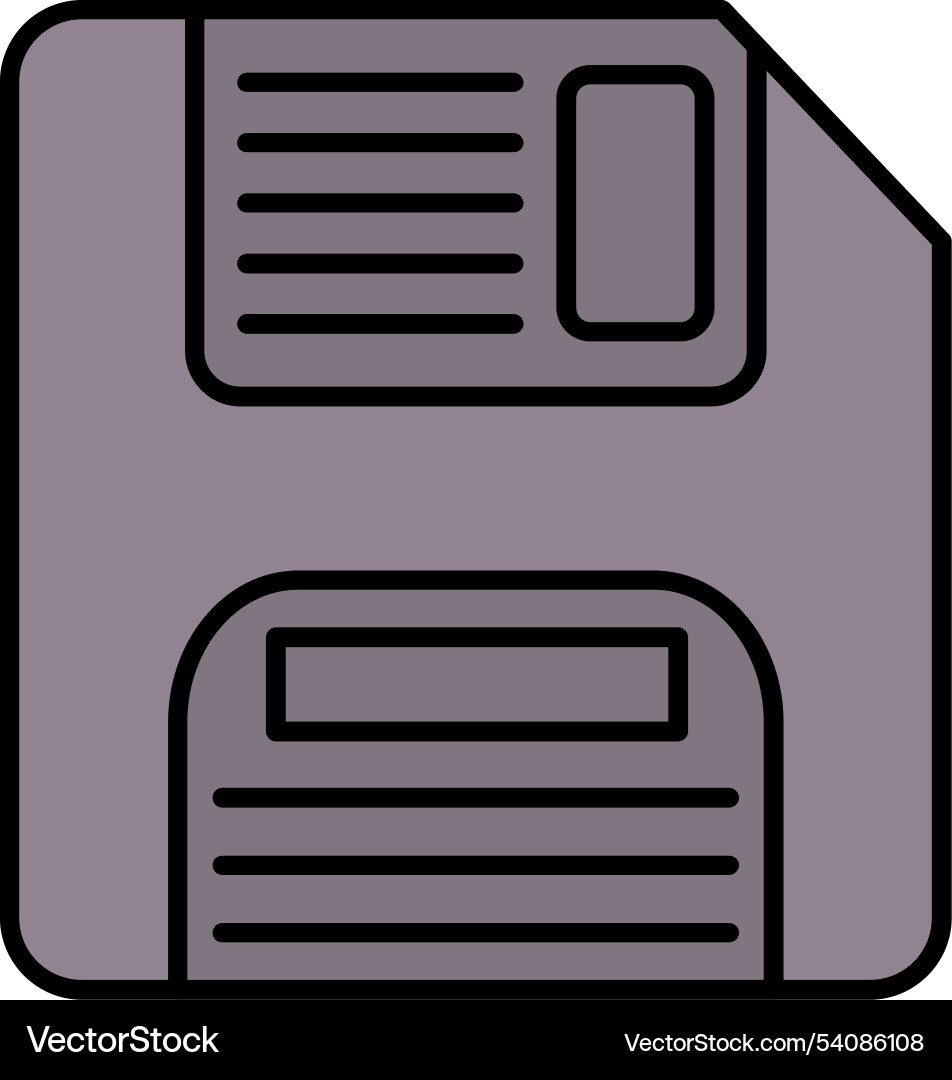 Floppy disk line filled icon design Vector Image