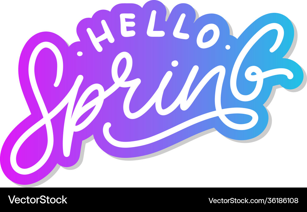 Hello spring flowers text background frame Vector Image